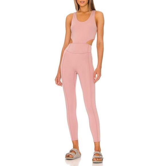 Free People Movement Back It Up Mauve Pink Athleisure Jumpsuit - Picture 1 of 13